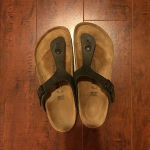 Black Birkenstock sandals barely worn